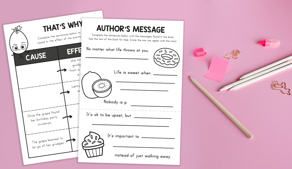 The Sour Grape book activities for read aloud lessons