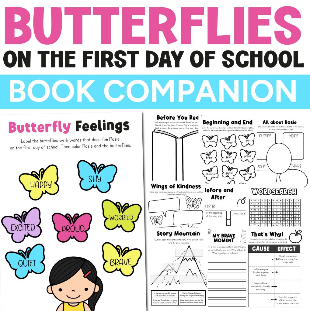 Butterflies on the first day of school activities