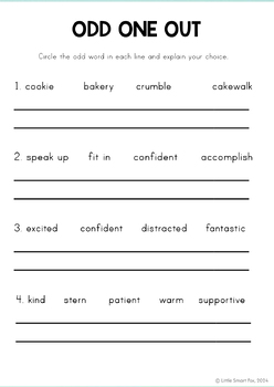 The Smart Cookie activities - The Smart Cookie Vocabulary activities, word work