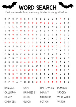 FREEBIE - HALLOWEEN WRITING PROMPT, HALLOWEEN WORD SEARCH