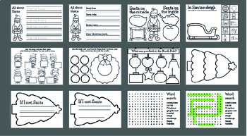 All about Santa worksheets, All about Christmas worksheets, Christmas activities