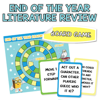 Literature Circles End of the Year Book Revision Board Game