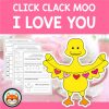 VALENTINE READ ALOUD: Click, Clack, Moo I love you activities (by Doreen Cronin)