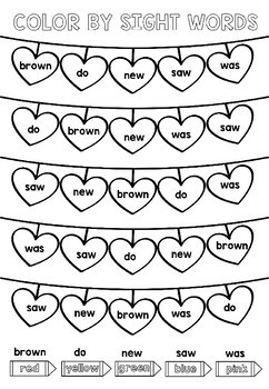 Color by Sight Words - Coloring Pages - Kindergarten