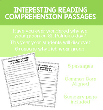 St. Patrick's Day craft, St. Patrick's Day reading passages