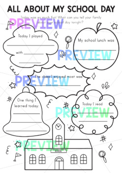 All about my school day - Fun worksheet activity