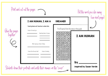 I am Human (Susan Verde) - Flip book, word puzzles, book extension activities