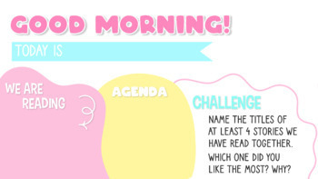 Morning meetings slides - Read aloud activities