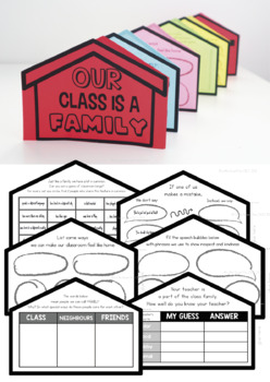 Our Class is a Family activities, Our Class is a Family activity to practice writing skills - BOOK CRAFT