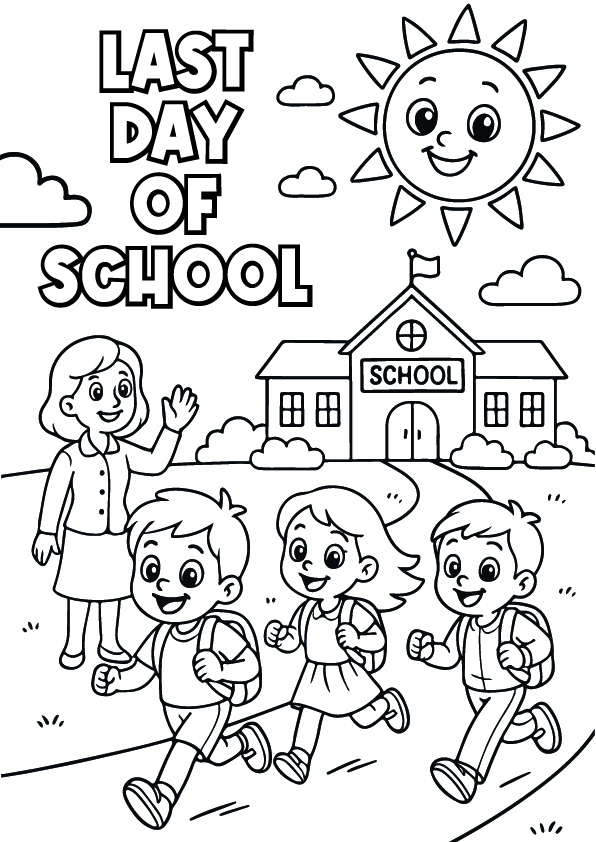 last day of school coloring page