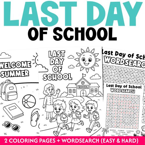 Last day of school coloring page