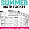 Summer Math Addition and Subtraction Worksheets