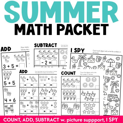 Summer Math Addition and Subtraction Worksheets